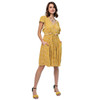 Easel Mustard Yellow Floral Print Summer Dress