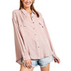 Light Mauve Long Sleeve Button Down Shirt front view