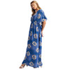 Boho Chic Blue Summer Maxi Dress side view