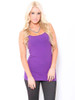 Women's Purple Camisole Tank Top Shirt with built in Bra Shelf