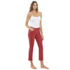 Vervet Mid Rise Cropped Frayed Hem Jeans front view