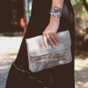 BED|STU CLEO Crossbody Purse with model. 
