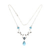 Blue Larimar and Blue Topaz sterling silver necklace full necklace. 