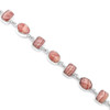 Rhodochrosite sterling silver bracelet close-up picture. 