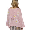 POL Clothing Pink Hoodie Sweater with Daisy Flower Print back view