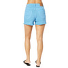 Judy Blue Mid Rise Dyed Sky Blue Frayed Hem Shorts 150267 back view