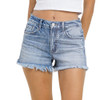 Vervet High Rise Cut Off Denim Shorts close up front view