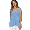 POL Clothing Pacific Blue Flowy Boho Tank Top