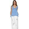 POL Clothing Pacific Blue Flowy Boho Tank Top model view