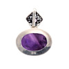 Backside of Amethyst sterling silver pendant. 