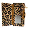 Leopard Animal Print Kyla RFID Wallet with Wrist Strap credit card slot view