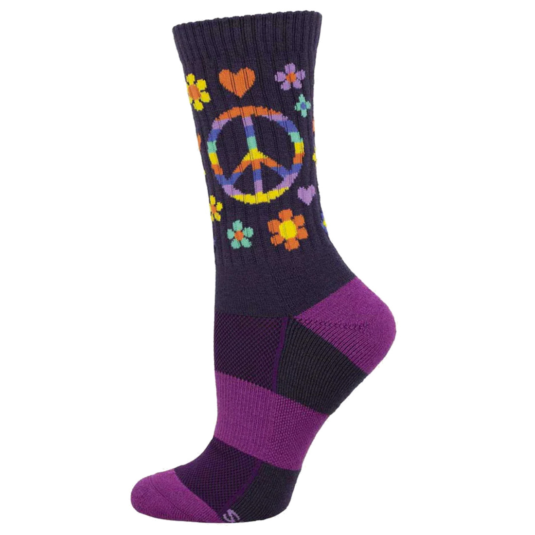 Socksmith Compass Merino Wool Women's Socks - Peace Love and Flower Power