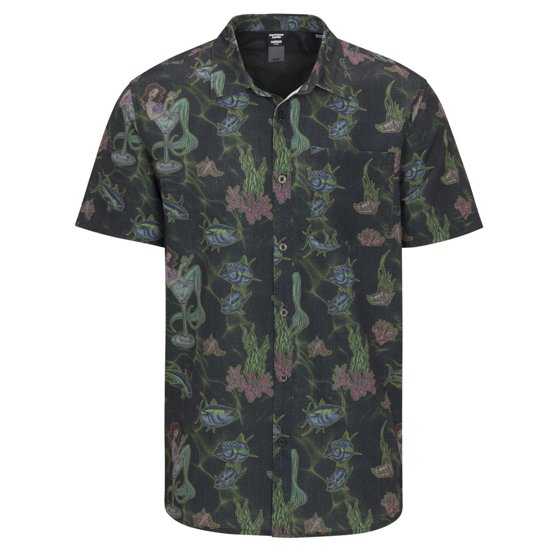 Psycho Tuna Button Up Short Sleeve Shirt - front view