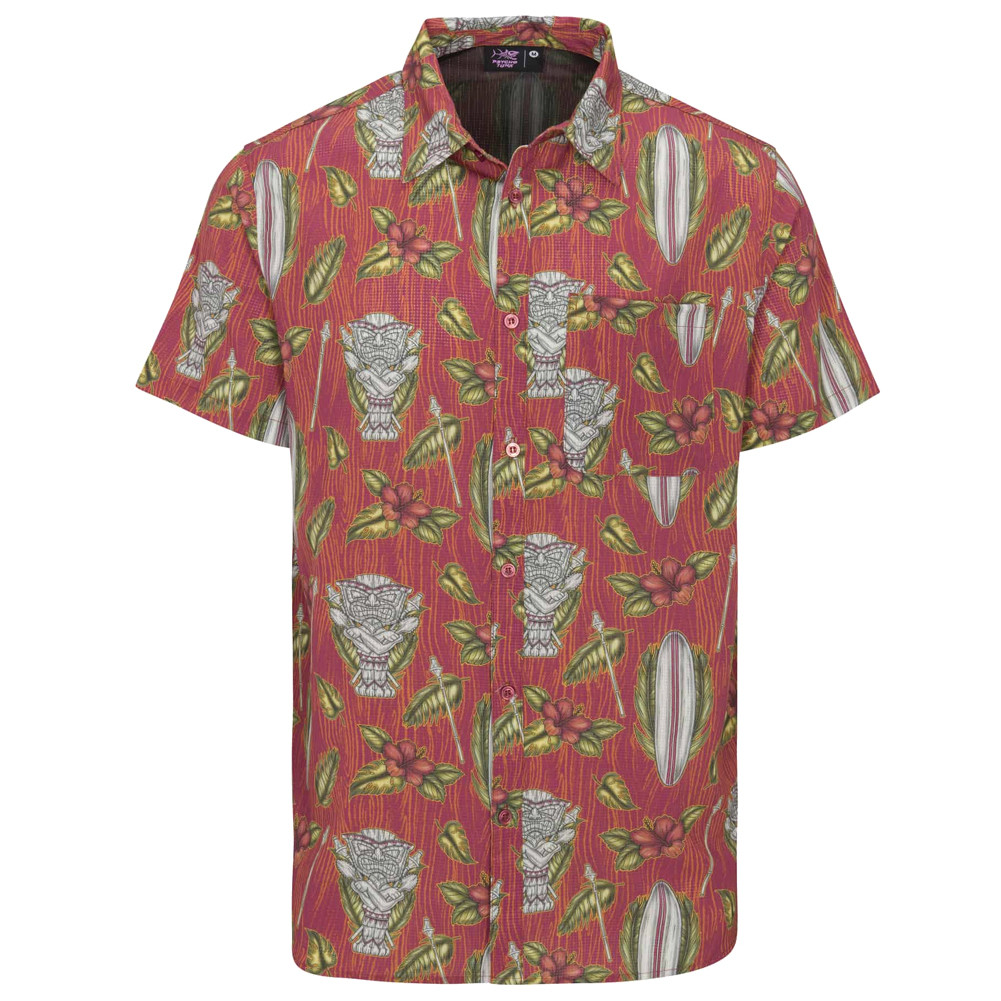 Psycho Tuna Button Up Short Sleeve Shirt - front view