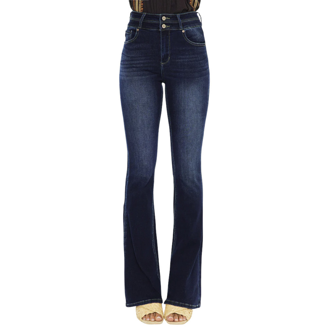 KanCan High Rise Wide Waistband Skinny Fit Bootcut Jeans