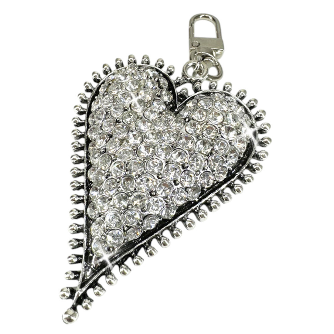 Jacqueline Kent Tumbler Charm - Pave Heart Silver