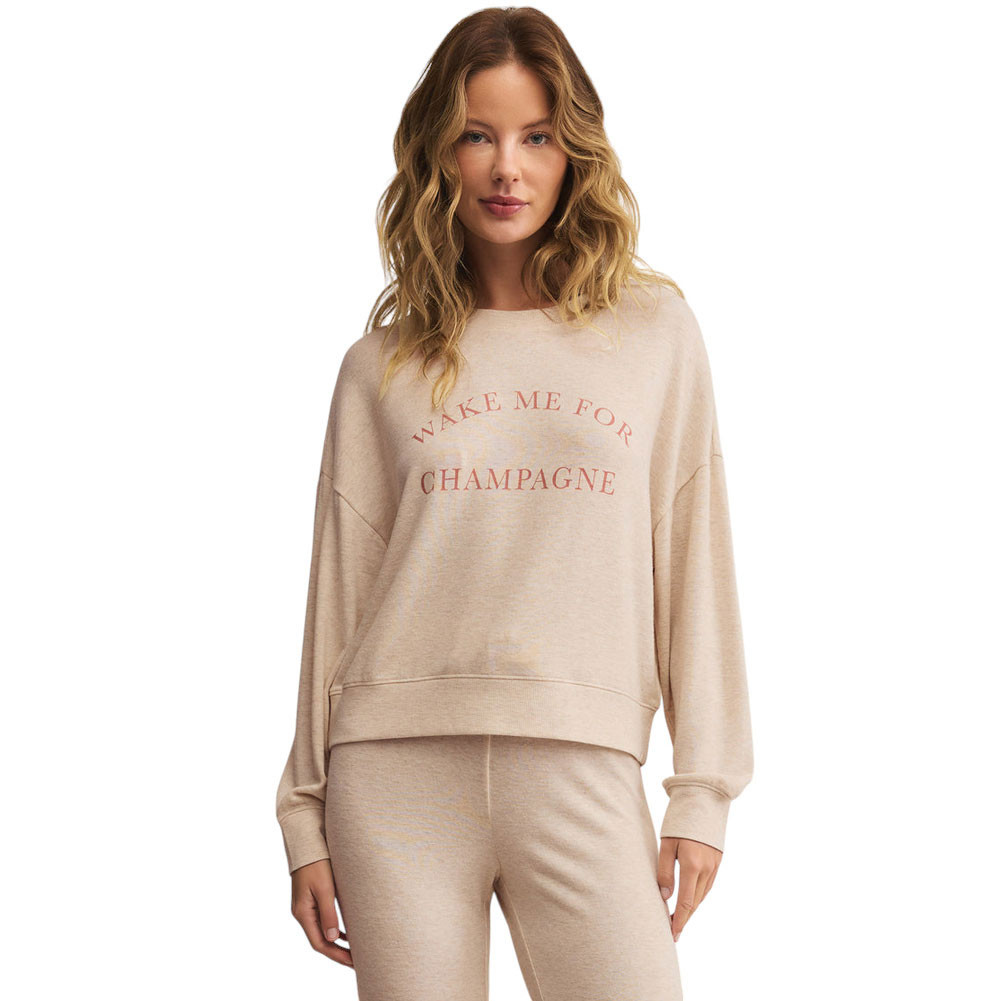 Z SUPPLY WAKE UP CHAMPAGNE LONG SLEEVE | PURPLE LEOPARD BOUTIQUE