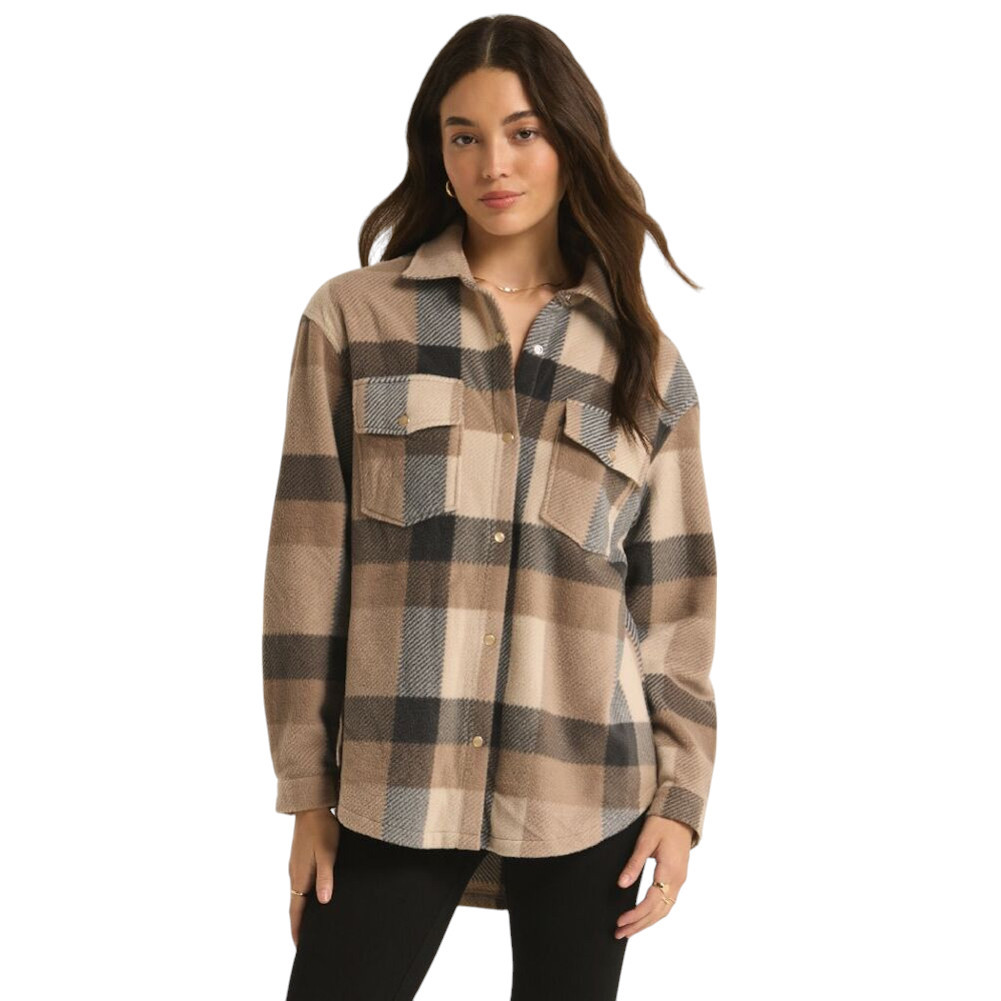 Z SUPPLY HIKER TWO TONE FLEECE JACKET | PURPLE LEOPARD BOUTIQUE