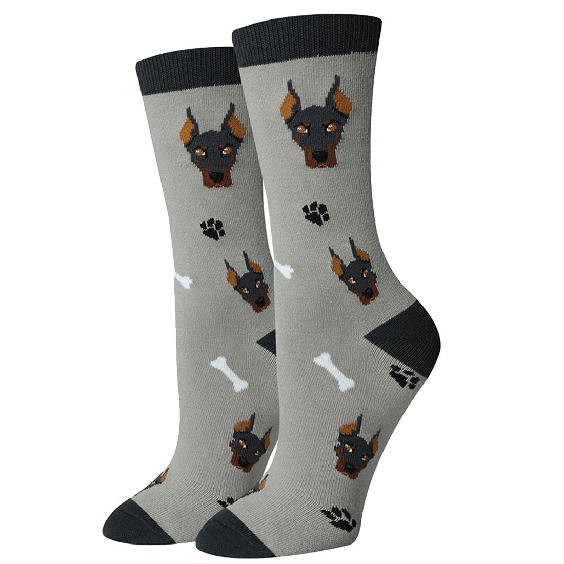 Sock Harbor Dog Days Unisex Crew Socks - Doberman