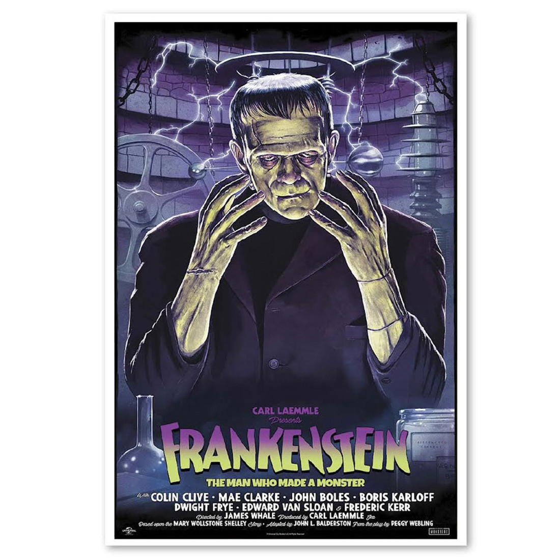 HE LIVES Frankenstein Movie Poster Art Print