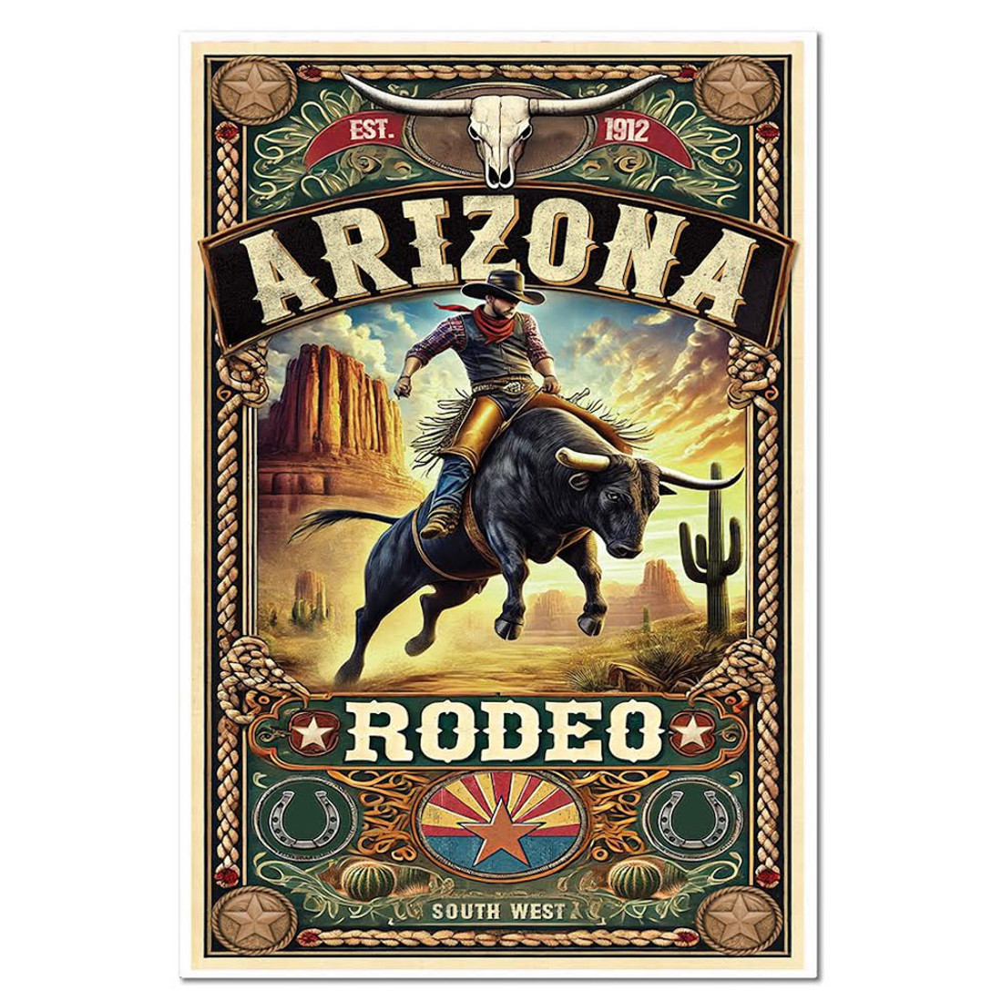 Rodeo Poster Art Print - Western Decor - ARIZONA