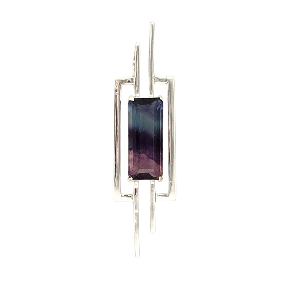 Fluorite sterling silver pendant. 