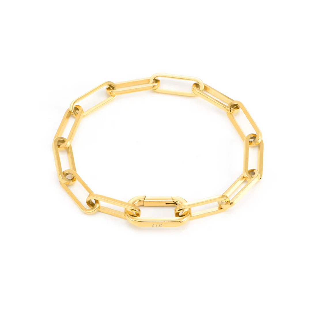 Jemma 18k Gold paperclip link bracelet. 