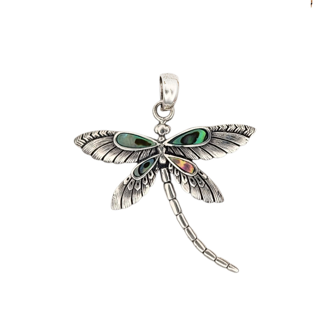 Paua shell sterling silver pendant. 