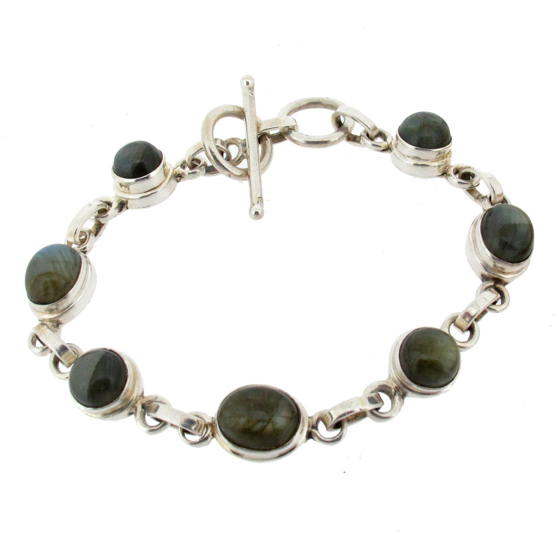 Labradorite sterling silver bracelet with toggle. 