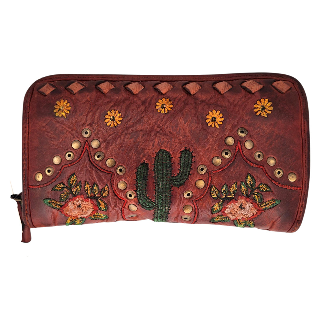 Santa Fe Collection cactus leather wallet. 