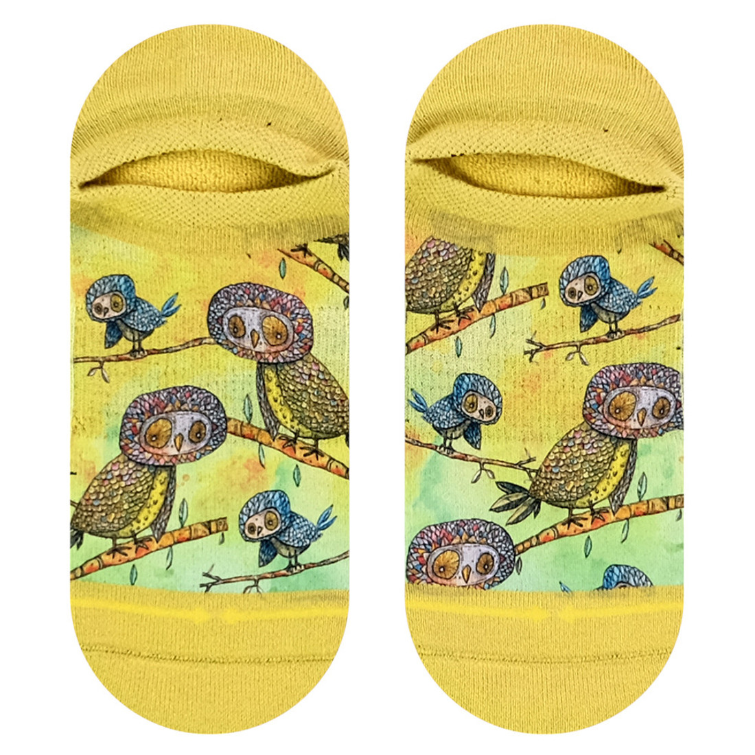 Merge4 - Women's No Show Socks - Otis Owls 