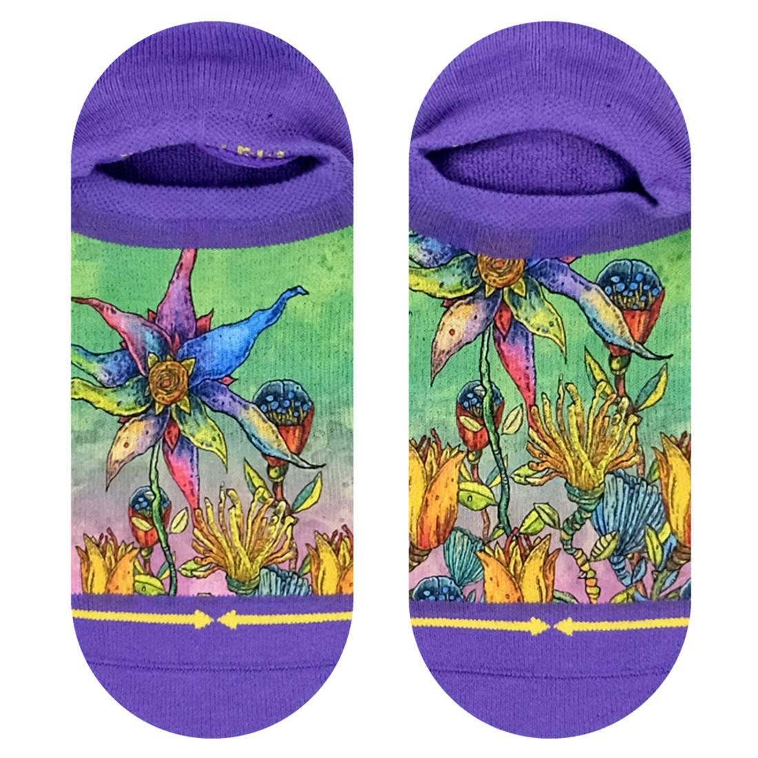 Merge4 - Women's No Show Socks - Starflower by Bad Otis Link 