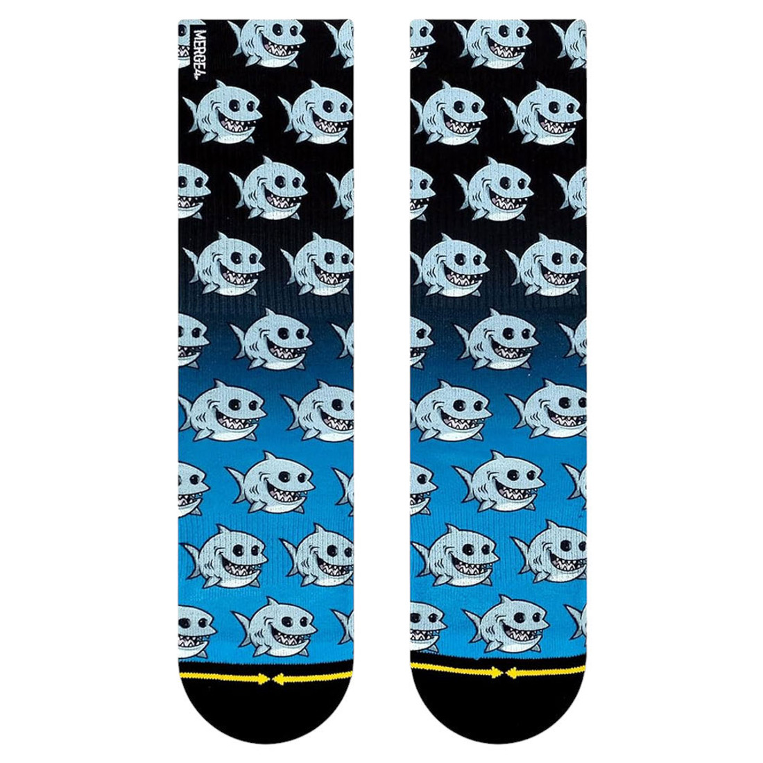 Merge4 - Classic Crew Socks LARGE - Fat Shark - Art by Chump Magic 