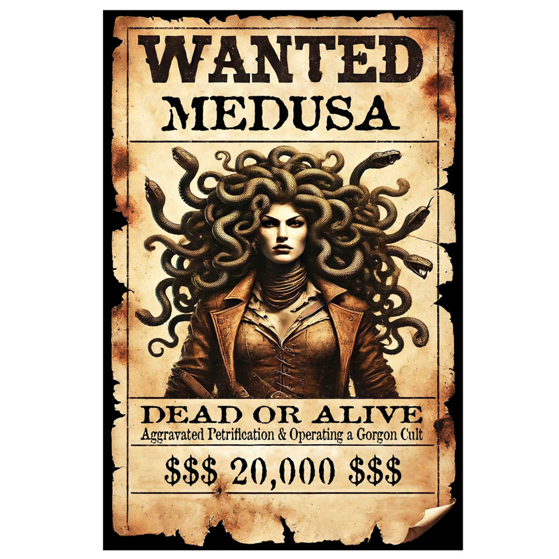 Unframed Art Print - Wanted Poster - MEDUSA