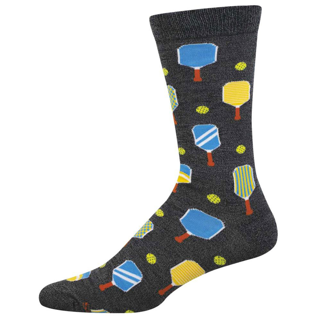 Socksmith Men's Bamboo Blend Crew Socks - Pickle Ball Holding Court