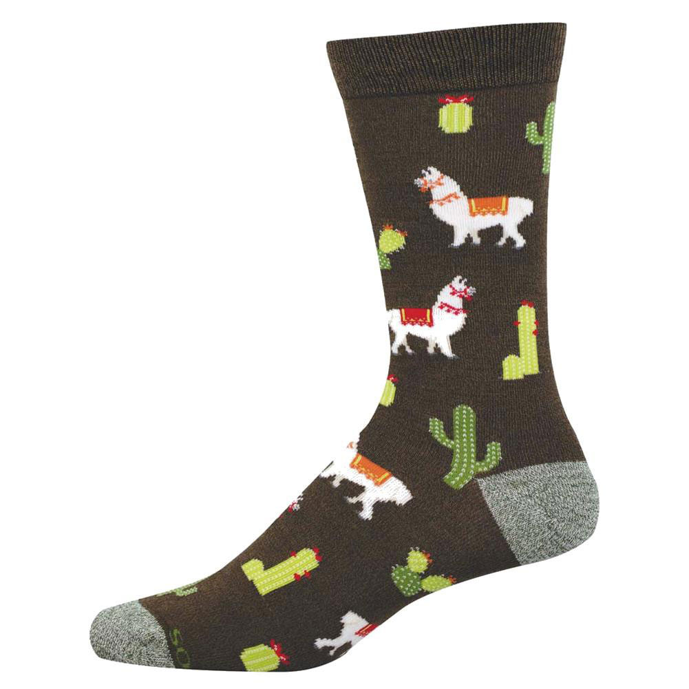 Socksmith Men's Bamboo Blend Crew Socks - Herd Is The Word Llama
