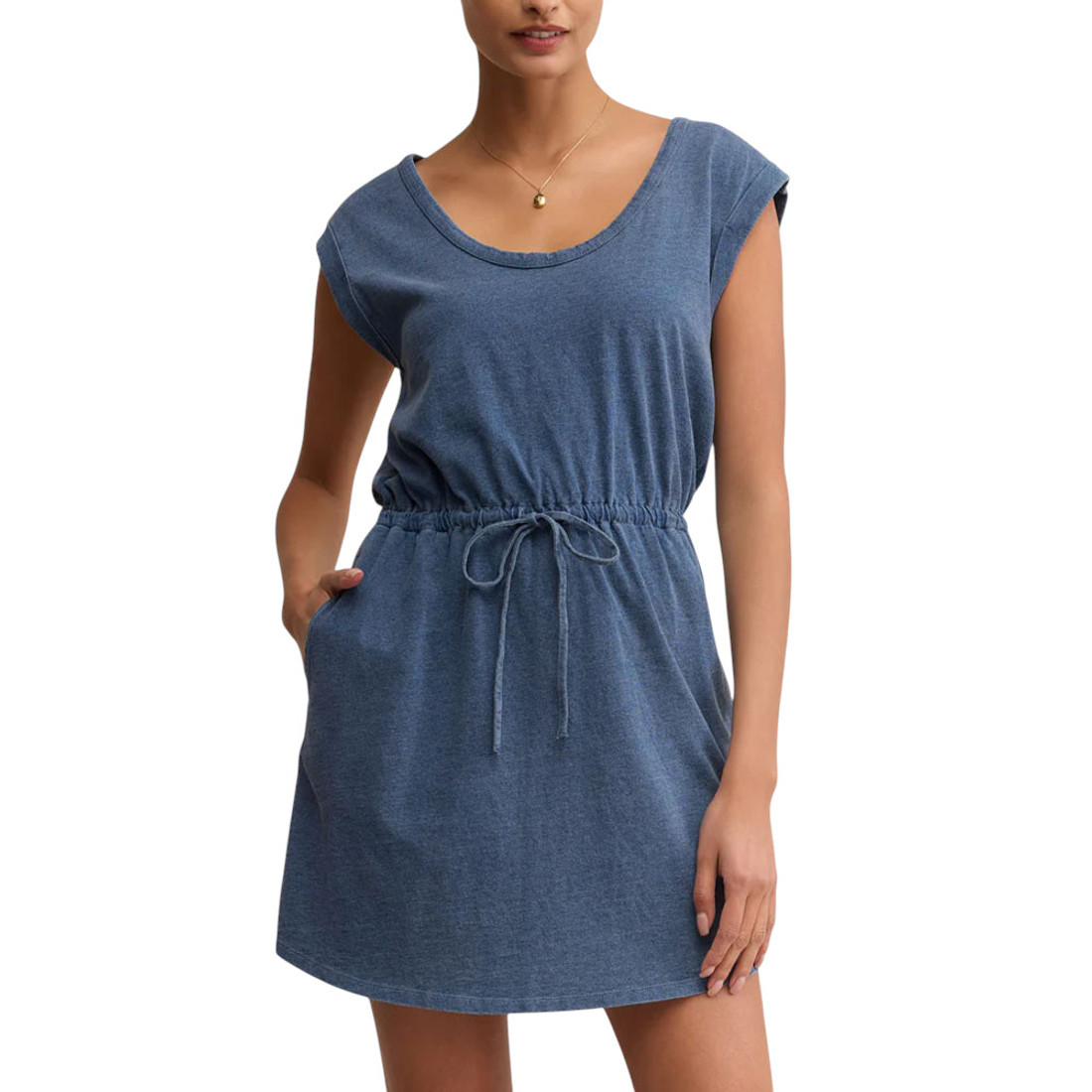 Z Supply Dayshift Jersey Mini Dress - Vintage Indigo