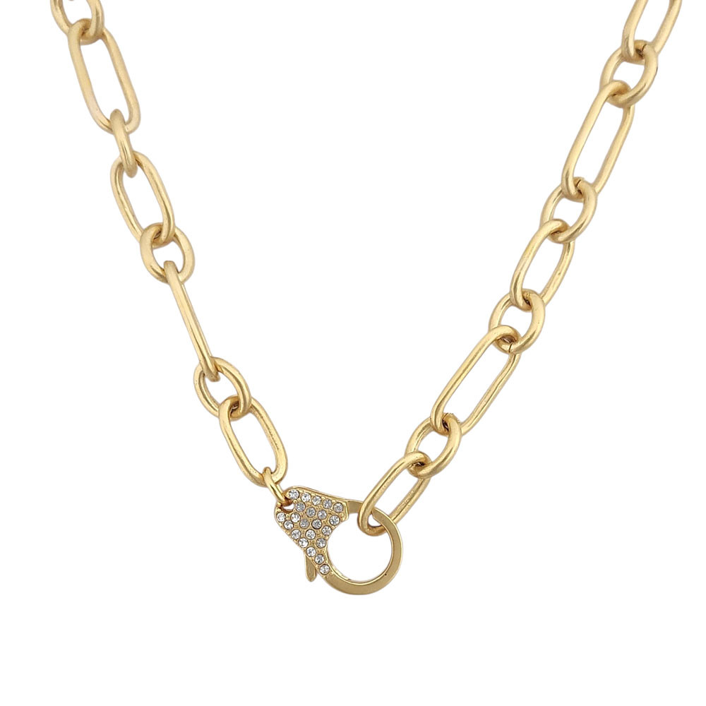 18" Gold-plated paperclip chain necklace. 
