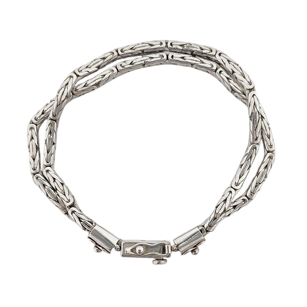 Bali style chain 7.5" sterling silver bracelet. 