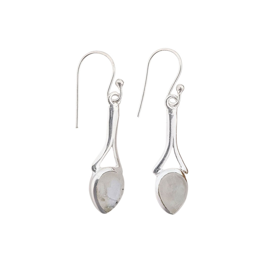 Moonstone sterling silver dangle earrings.  Moonstone sterling silver dangle earrings.