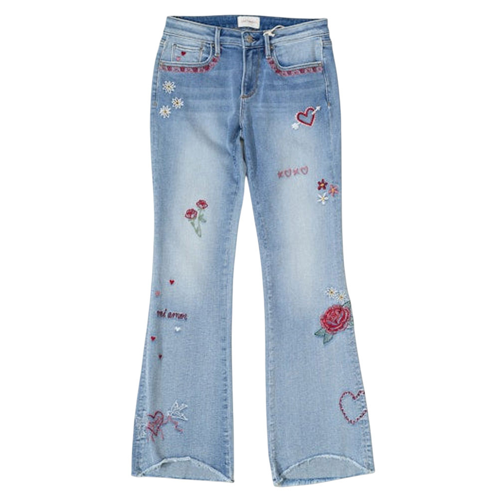 Driftwood Jeans - Mid Rise Embroidered Detail - Eva x Love Letters