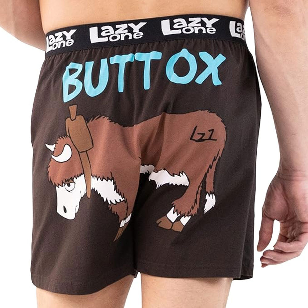 Lazy One - Men's Funny Boxer Shorts - Butt Ox - back view