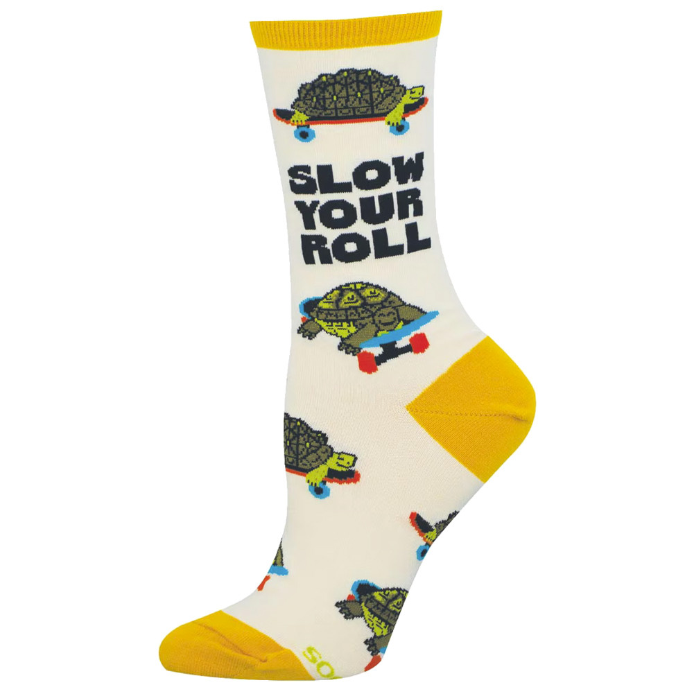 Socksmith Women's Socks - Slow Your Roll - Skateboarding Turtle