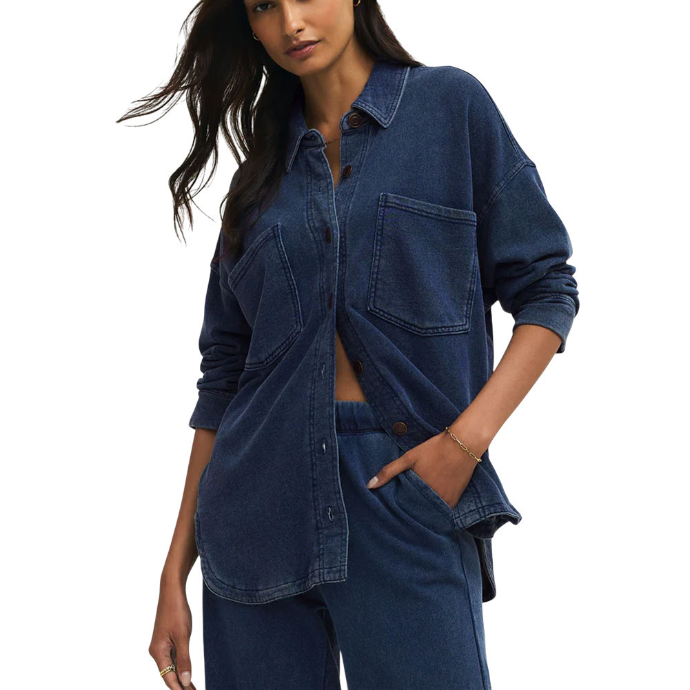 Z Supply All Day Knit Denim Jacket - Indigo 