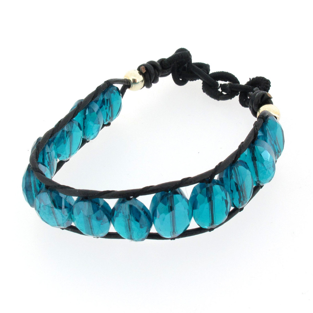 Blue Quartz beaded stretch bracelet.