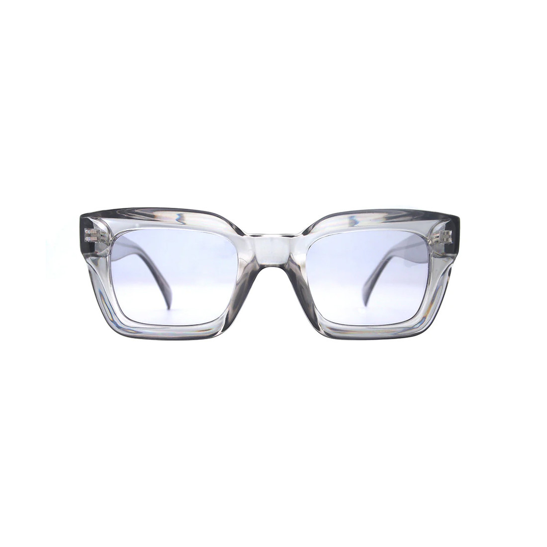Dylan crystal clear polarized sunglasses front view. 