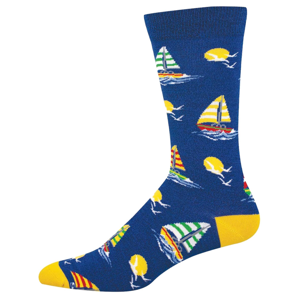 Socksmith Men's Bamboo Blend Crew Socks - Sailing The Horizon