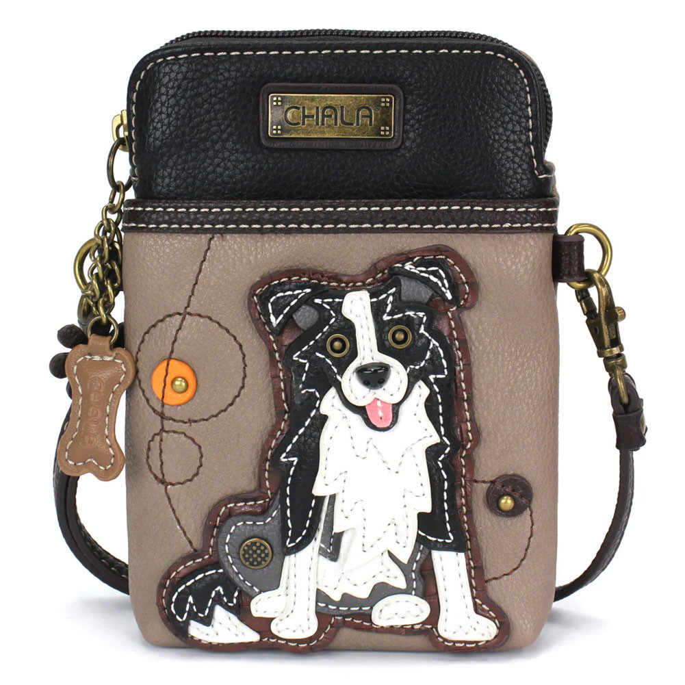 Chala - Cellphone X-Body Purse - Border Collie - front view