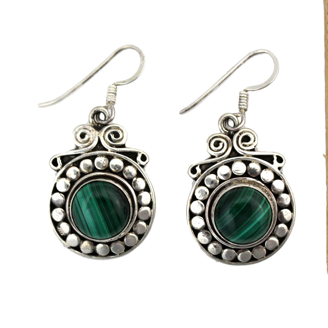 Green Malachite earrings. 