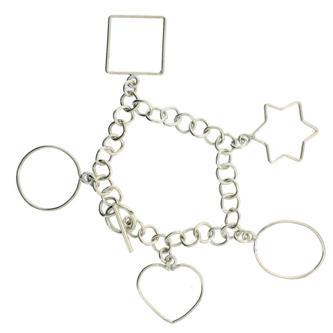 Sterling silver dangle charm bracelet.